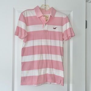 🍒5/$15🍒 Men’s Pink & White Hollister Polo